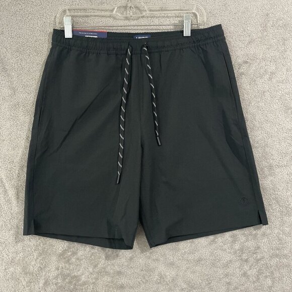 NEW Lands' End Mens M Black Swim Shorts With UPF 50 Quick Dry & Built-In Boxer - Picture 2 of 10